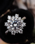 Unique Multiple Brilliant Round Cut Cubic Zirconia Engagement Ring - Boutique Pavè