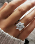 Unique Multiple Brilliant Round Cut Cubic Zirconia Engagement Ring - Boutique Pavè