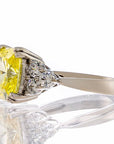 2 Carat Cushion Cut Canary Cubic Zirconia Engagement Ring In White Gold Plated Sterling Silver - Boutique CZ