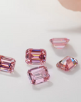 Pink Emerald Cut Moissanite Stones by Boutique CZ