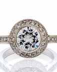 Brilliant Round Cut Cubic Zirconia Halo Engagement Ring White Gold Plated Sterling Silver - Boutique CZ