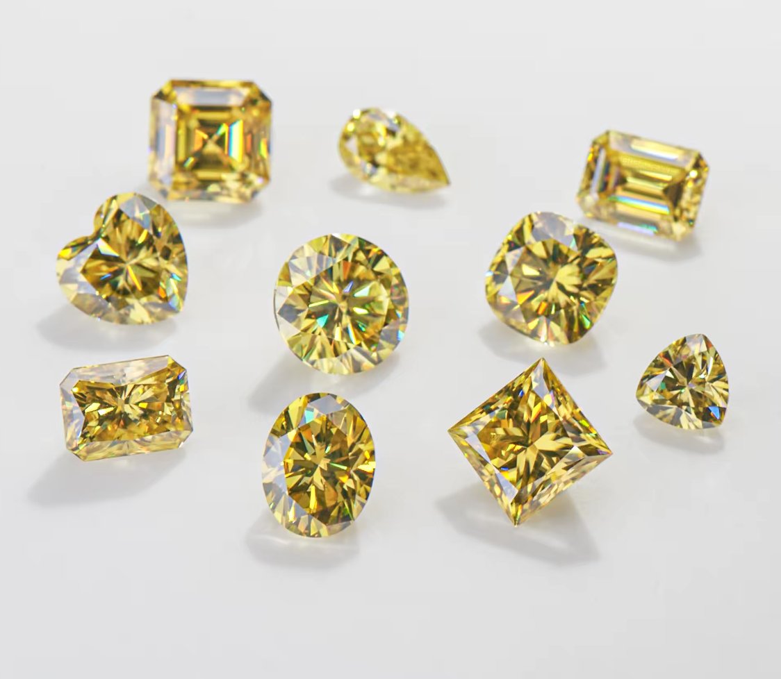 Canary Yellow Pear Cut Crushed Ice Moissanite Stones - Boutique CZ