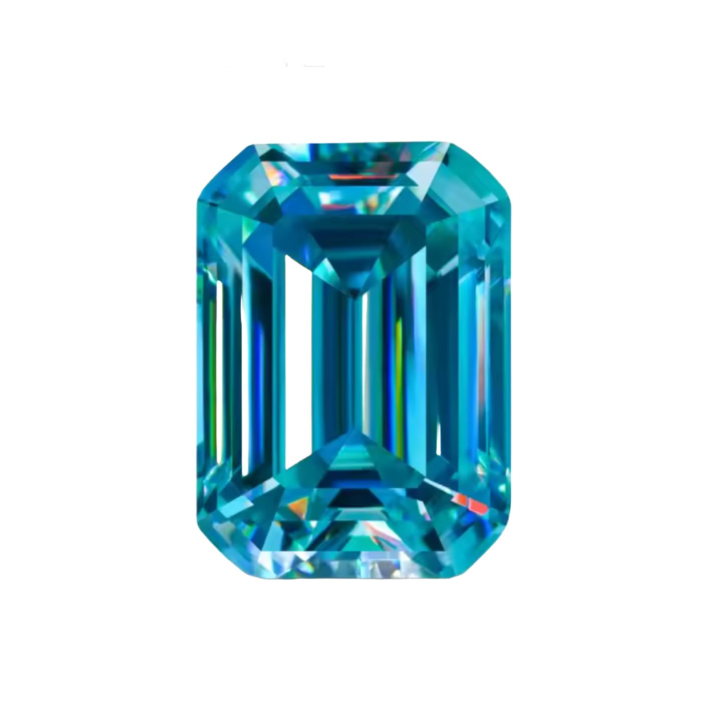 Cyan Blue Emerald Cut Moissanite Stones - Boutique CZ
