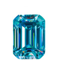 Cyan Blue Emerald Cut Moissanite Stones - Boutique CZ