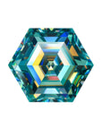 Cyan Blue Hexagon Cut Moissanite Stones - Boutique CZ