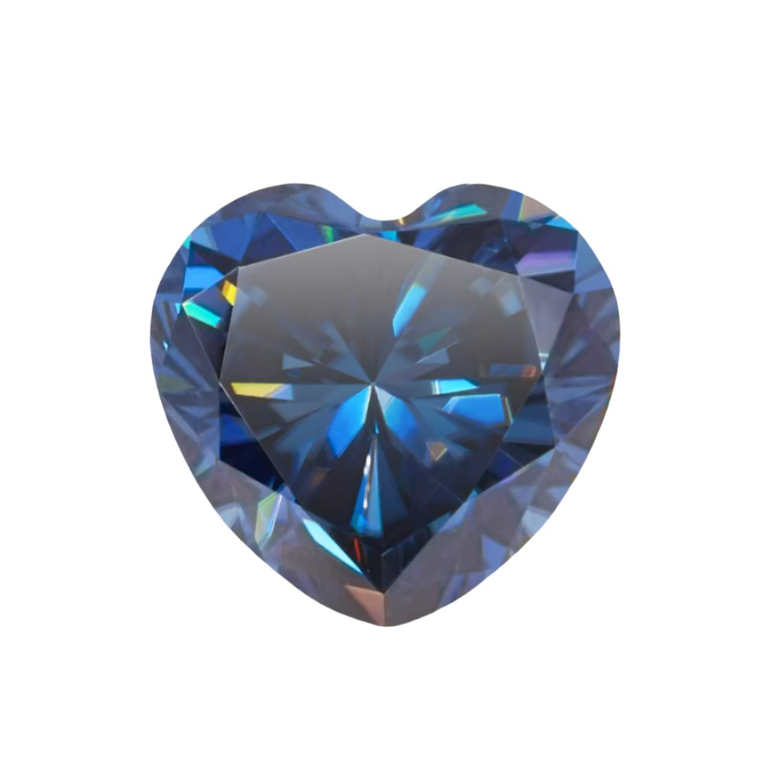 Deep Blue Heart Cut Moissanite Stones - Boutique CZ