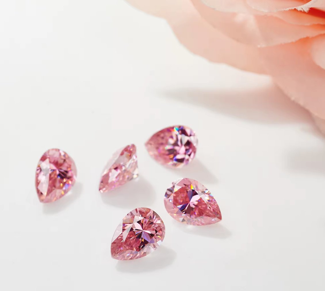 Fancy Pink Pear Cut Moissanite Stones - Boutique CZ