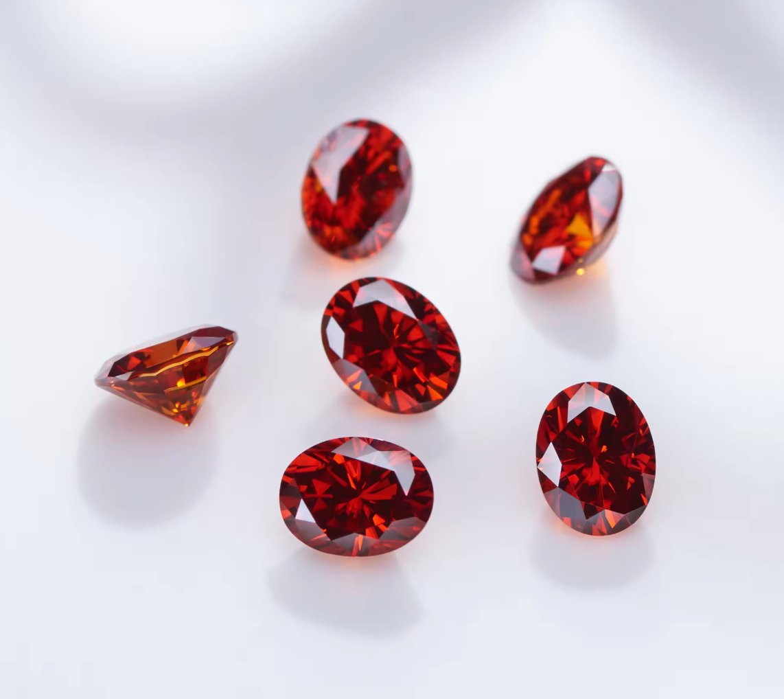 Fancy Red Oval Cut Moissanite Loose Stones - Boutique CZ