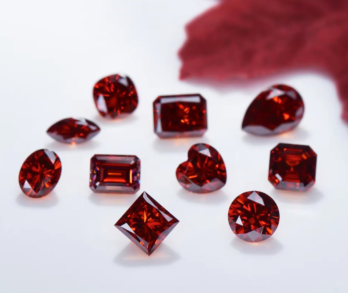 Fancy Red Pear Cut Moissanite Stones - Boutique CZ