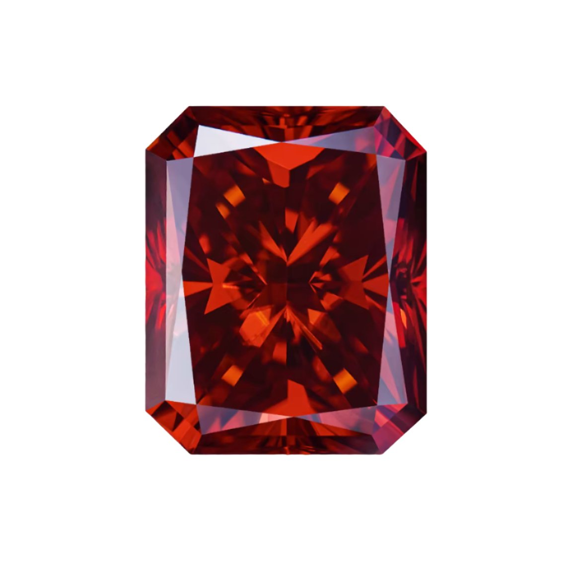 Fancy Red Radiant Cut Moissanite Stones - Boutique CZ