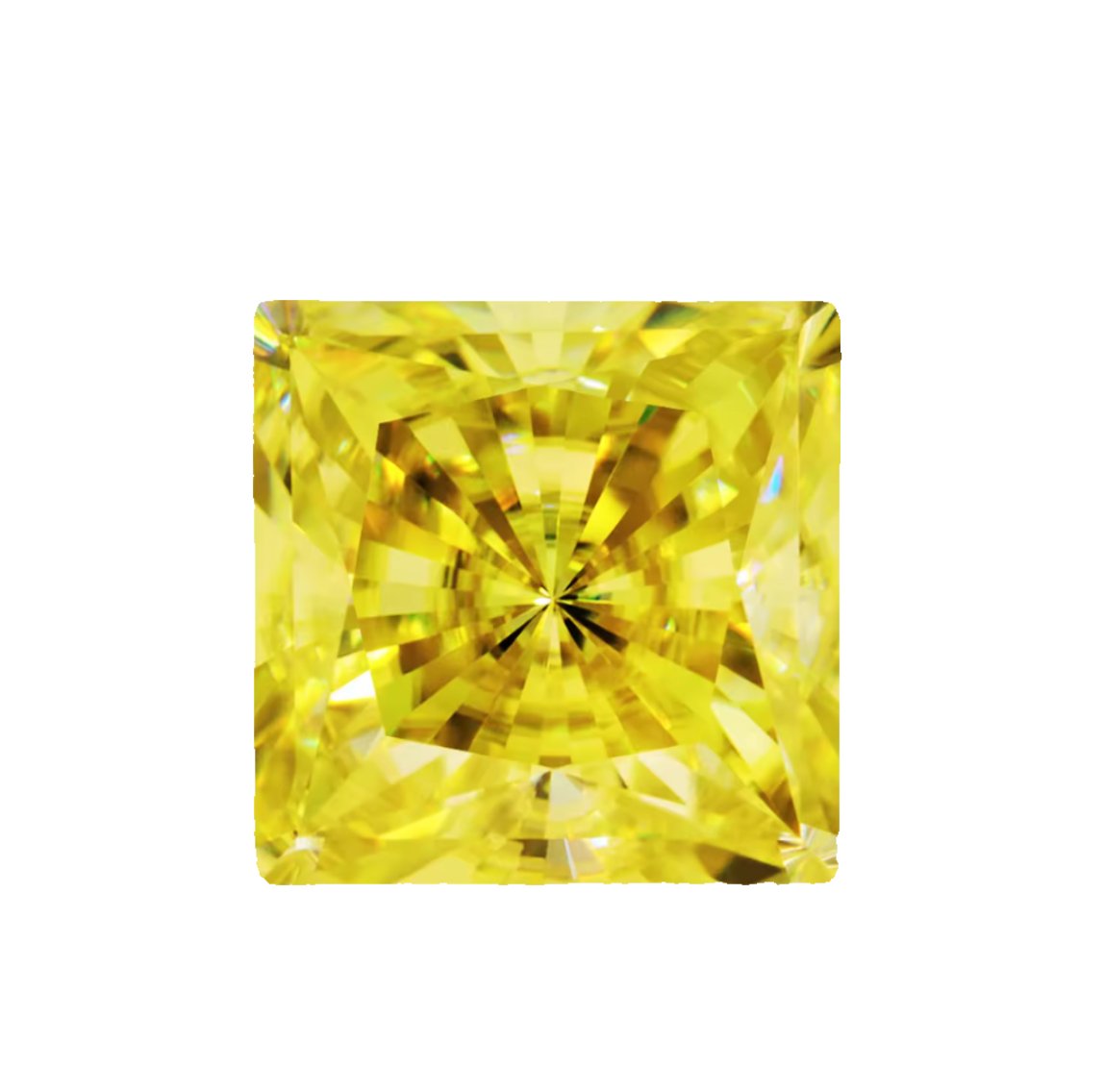 Fancy Yellow Crushed Ice Princess Cut Moissanite Stones - Boutique CZ