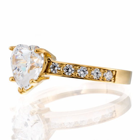 Heart Cut Cubic Zirconia Eternity Engagement Ring - Boutique CZ