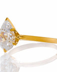 Pear Cut Cubic Zirconia Solitaire Engagement Ring In Sterling Silver - Boutique CZ