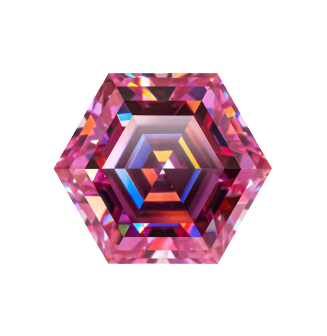 Pink Hexagon Cut Moissanite Stones - Boutique CZ