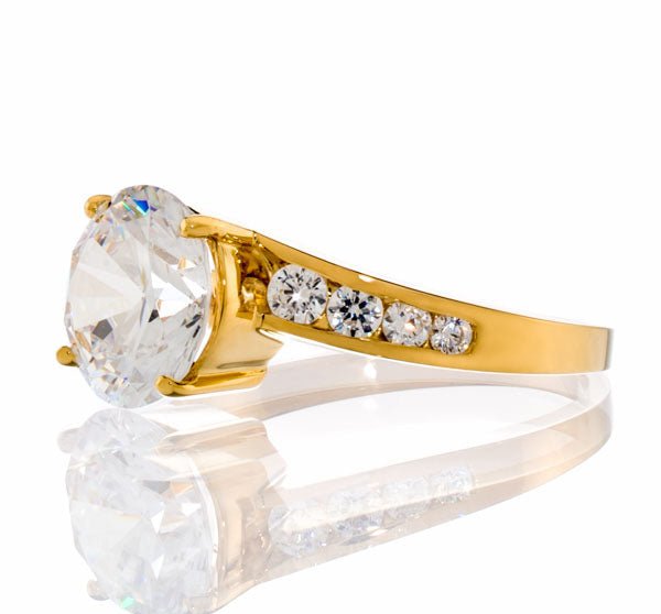 Round Cut Cubic Zirconia Engagement Ring In Sterling Silver - Boutique CZ