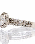 Round Halo Cubic Zirconia Split Shank Engagement Ring In Sterling Silver - Boutique CZ