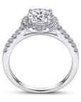 1 Carat Brilliant Round Cut Luxury Cubic Zirconia Halo Engagement Ring in Platinum - Boutique Pavè