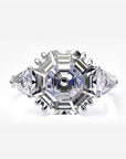 11 Carat Octagonal High Quality Cubic Zirconia Statement Ring in Platinum Plated Sterling Silver - Boutique Pavè