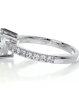 1.3 Carat Brilliant Heart Cut Moissanite Pave Solitaire Engagement Ring in Platinum - Boutique Pavè