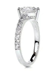 1.3 Carat Brilliant Heart Cut Moissanite Pave Solitaire Engagement Ring in Platinum - Boutique Pavè
