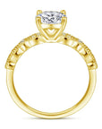 1.3 Carat Brilliant Round Cut Luxury Cubic Zirconia Pave Solitaire Engagement Ring in 14 Karat Gold - Boutique Pavè