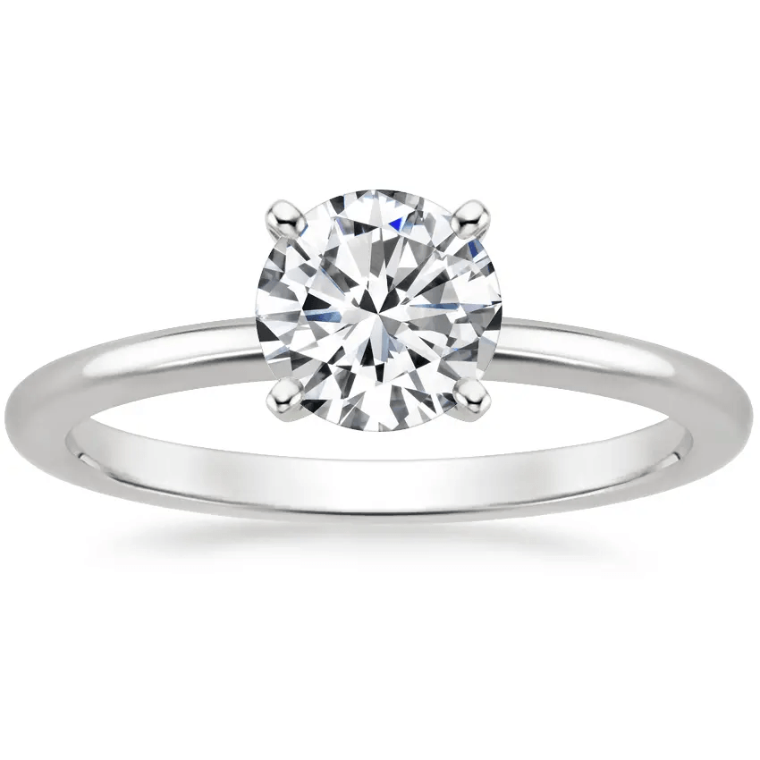 1.5 Carat Brilliant Round Cut 5A Rated Cubic Zirconia Solitaire Engagement Ring Gold Plated Sterling Silver - Boutique Pavè