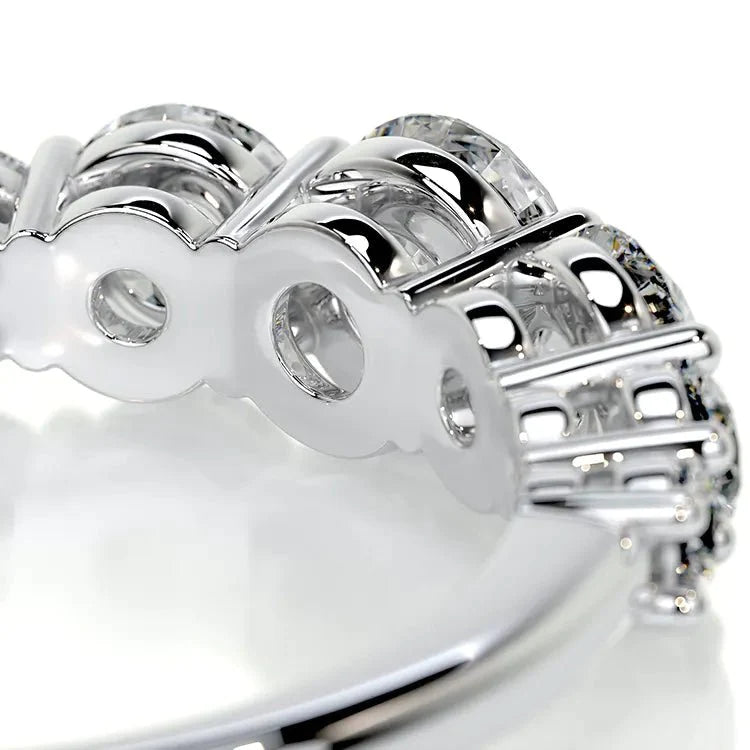 1.5 Total Carat Brilliant Round Cut Moissanite Seven Stone Engagement Ring in Platinum - Boutique Pavè