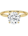 2 Carat Brilliant Round Cut Lab Created Diamond Solitaire Hidden Halo Engagement Ring in 14 Karat Gold - Boutique Pavè