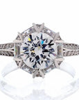 2 Carat Round Fancy Cubic Zirconia Engagement Ring In Sterling Silver - Boutique Pavè