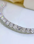 22 Carat Asscher Cut Cubic Zirconia Statement Tennis Bracelet in Platinum-Plated Sterling Silver - Boutique Pavè