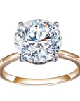 2.5 Carat Brilliant Round Cut Lab Created Diamond Solitaire Hidden Halo Engagement Ring in 18 Karat Yellow Gold - Boutique Pavè