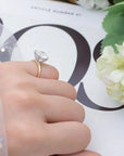 2.5 Carat Brilliant Round Cut Lab Created Diamond Solitaire Hidden Halo Engagement Ring in 18 Karat Yellow Gold - Boutique Pavè