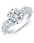 3 Carat Brilliant Round Cut Lab Created Diamond Five Stone Engagement Ring in 18 Karat White Gold - Boutique Pavè