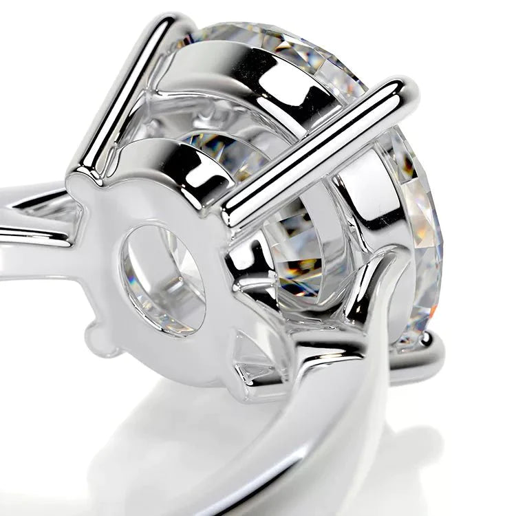 3 Carat Brilliant Round Cut Moissanite Solitaire Engagement Ring in 14 Karat White Gold - Boutique Pavè