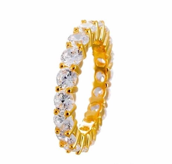 3 Carat Classic Round Cut Cubic Zirconia Eternity Band in Sterling Silver - Boutique Pavè