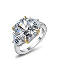 3 Carat Radiant Cut High Quality Cubic Zirconia Engagement Ring in Platinum Plated Sterling Silver - Boutique Pavè