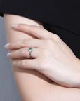 .45 Carat Asscher Cut Lab Created Emerald Fancy Halo Engagement Ring in 18 Karat Gold - Boutique Pavè