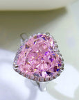 5 Carat Heart Cut Pink Cubic Zirconia Halo Engagement Ring - Boutique Pavè