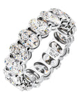 9.5 Carat Brilliant Oval Cut Moissanite Eternity Band in 14 Karat White Gold-Boutique Pave