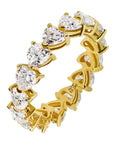 two carat heart cut moissanite eternity band in 14 karat yellow gold - Boutique Pave