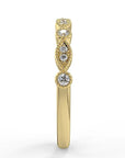 Brilliant Pave Set Round Moissanite in Round and Marquis Shaped Anniversary Band in 18 Karat Yellow Gold - Boutique Pavè