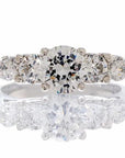 Classic Five Stone Round Cut Cubic Zirconia Engagement Ring In Sterling Silver - Boutique Pavè