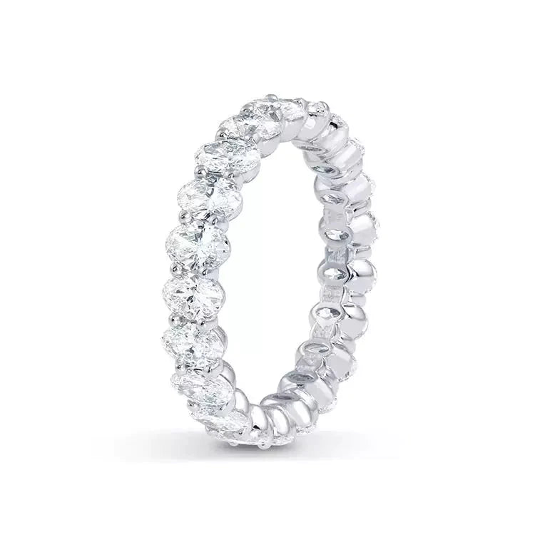 Copy of One Carat Oval Cut Moissanite Eternity Band in 14 Karat White Gold - Boutique Pavè