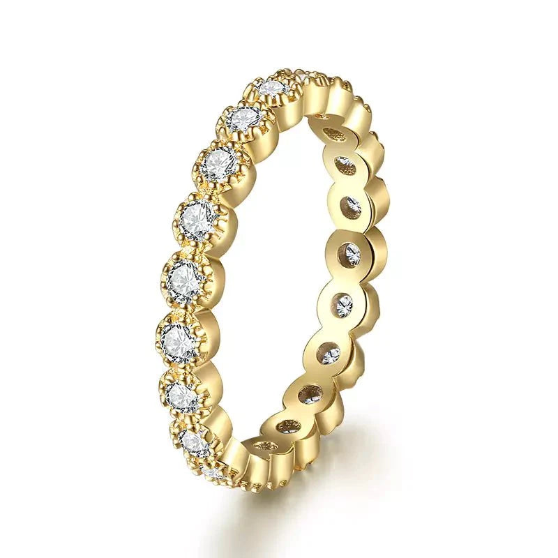 Copy of Petite Round Cut Lab Created Diamond Eternity Band in 18 Karat Yellow Gold - Boutique Pavè