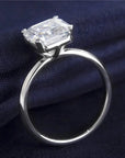 One Carat Asscher Cut Lab Created Diamond Solitaire Engagement Ring in 18 Karat White Gold - Boutique Pavè