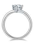 One Carat Brilliant Heart Cut Moissanite Engagement Ring in 14 Karat White Gold - Boutique Pavè