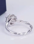 One Carat Brilliant Round Cut Lab Created Diamond Braided Band Engagement Ring in 18 Karat White Gold - Boutique Pavè