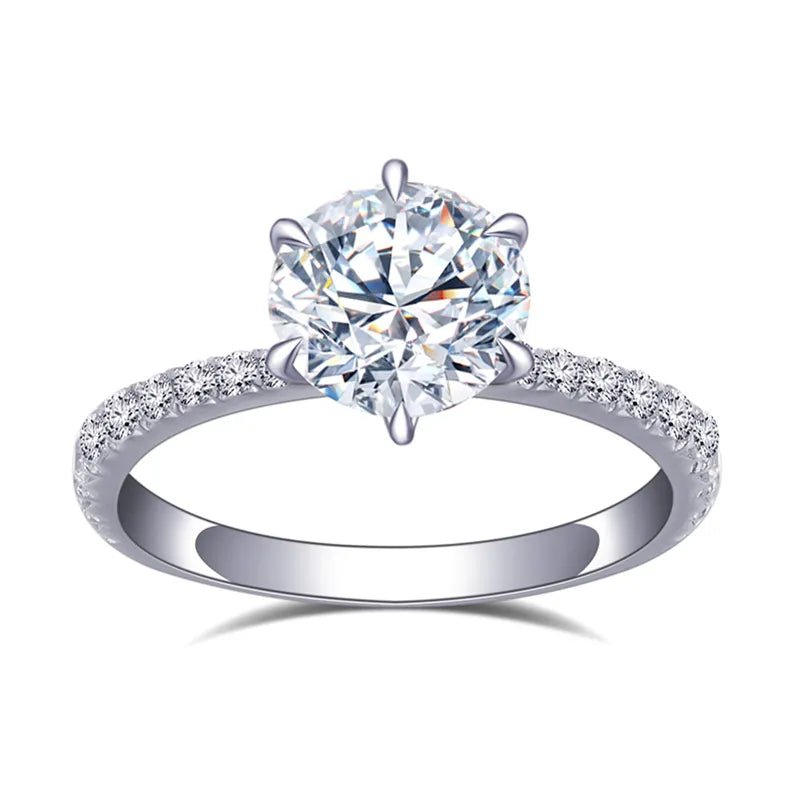 One Carat Brilliant Round Cut Lab Created Diamond Pave Solitaire Engagement Ring in 18 Karat Gold - Boutique Pavè
