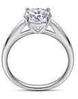 One Carat Brilliant Round Cut Luxury Cubic Zirconia Solitaire Engagement Ring in Platinum - Boutique Pavè