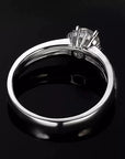 One Carat Brilliant Round Lab Created Diamond Split Band Halo Engagement Ring in 18 Karat White Gold - Boutique Pavè